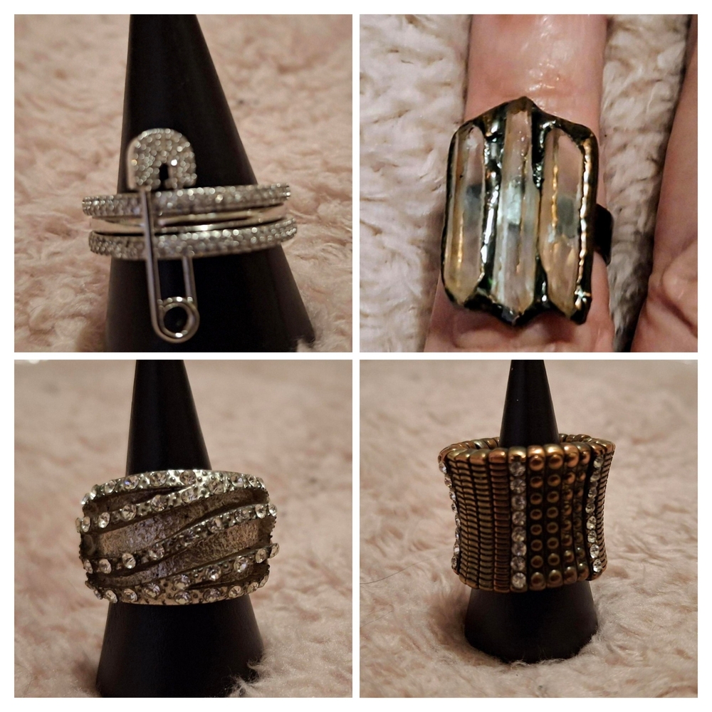 Elegant Silver and Gold Women's Ring Set